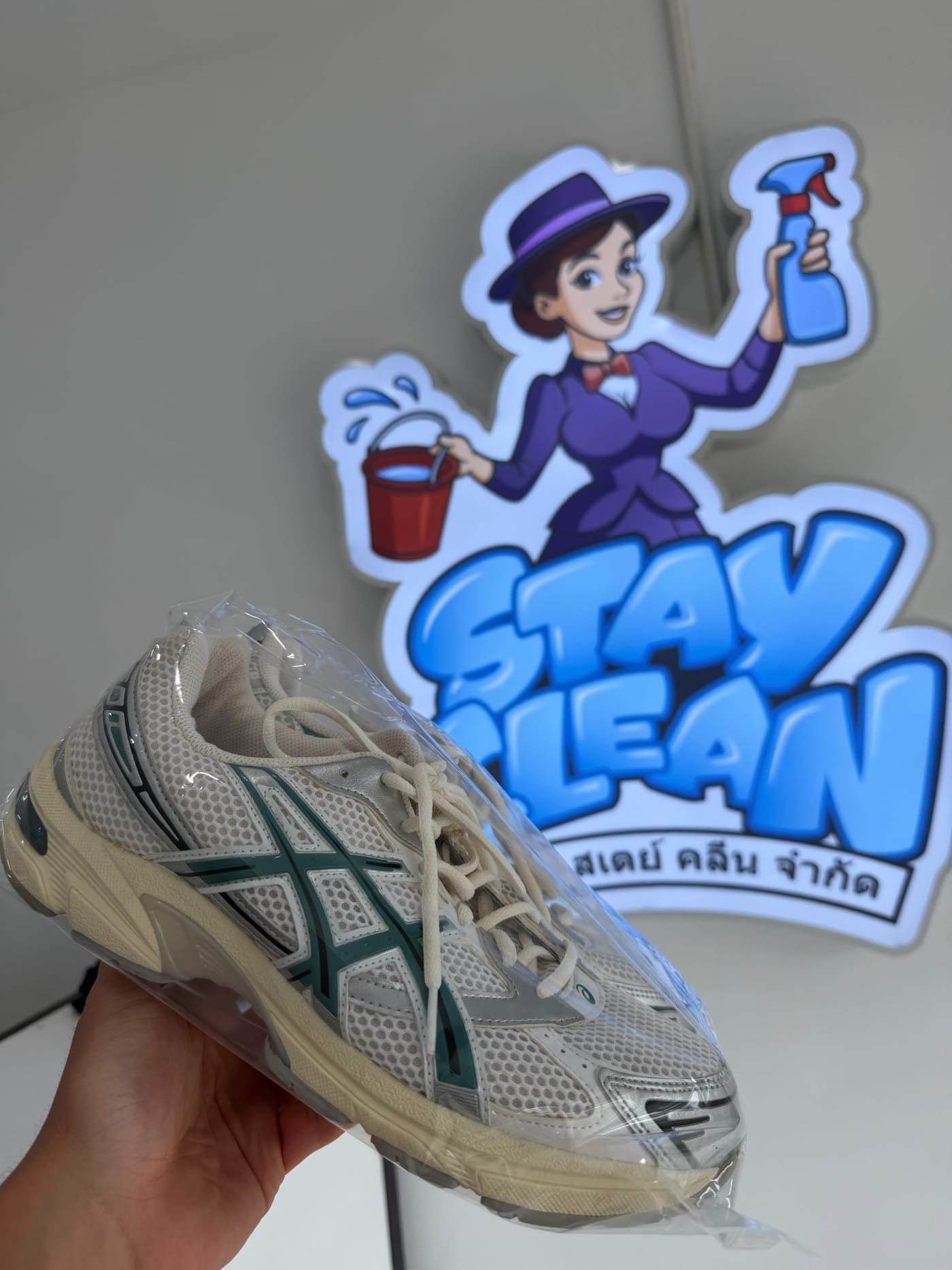 ASICS Gel cleaned and wrapped